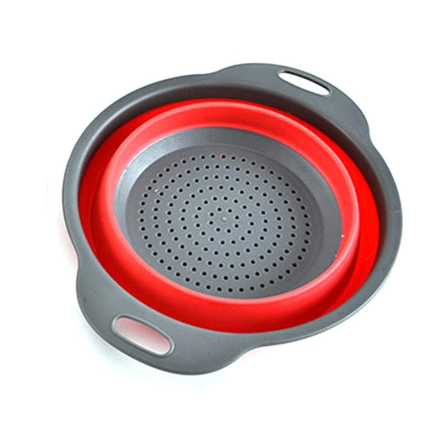 1 Pcs Portable Drain Basket Plastic Folding Filter Fruit Basket For RetracTable Kitchen Sink Washing Basket