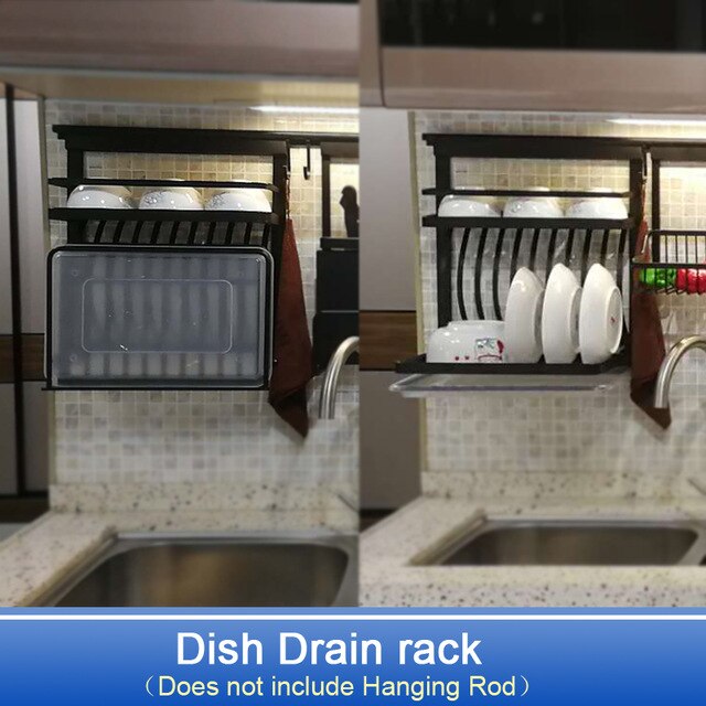 DIY Kitchen Storage Rack Wall Hanging Kitchen Shelf Pot Cover Spice Dish Rack Holders Cross Tube Kitchen Organizer Tools
