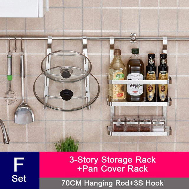 DIY Stainless Steel Kitchen Storage Rack Dish Rack Cutting Boards Stand 304 Stainless Steel Wall Mounted Kitchen Accessories