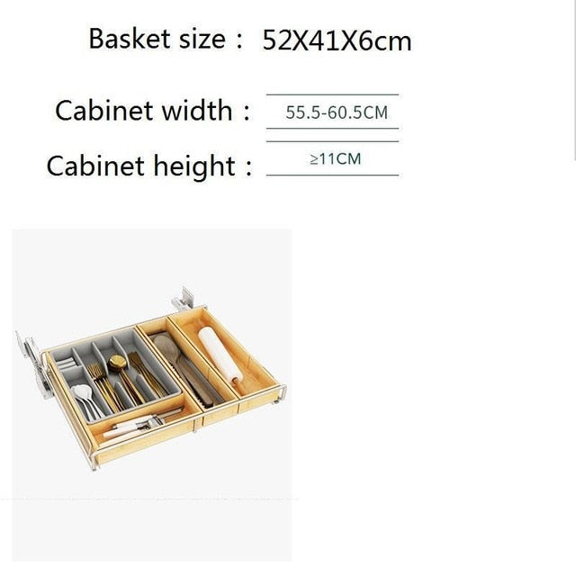 De Cosina Accessories Organizer Drawer For Organizador Armario Dish Stainless Steel Cocina Rack Cuisine Kitchen Cabinet Basket