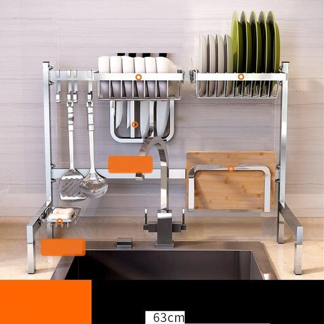 De Sink Accessories Cosina Almacenamiento Dish Drainer Stainless Steel Cocina Mutfak Rack Cozinha Cuisine Kitchen Organizer