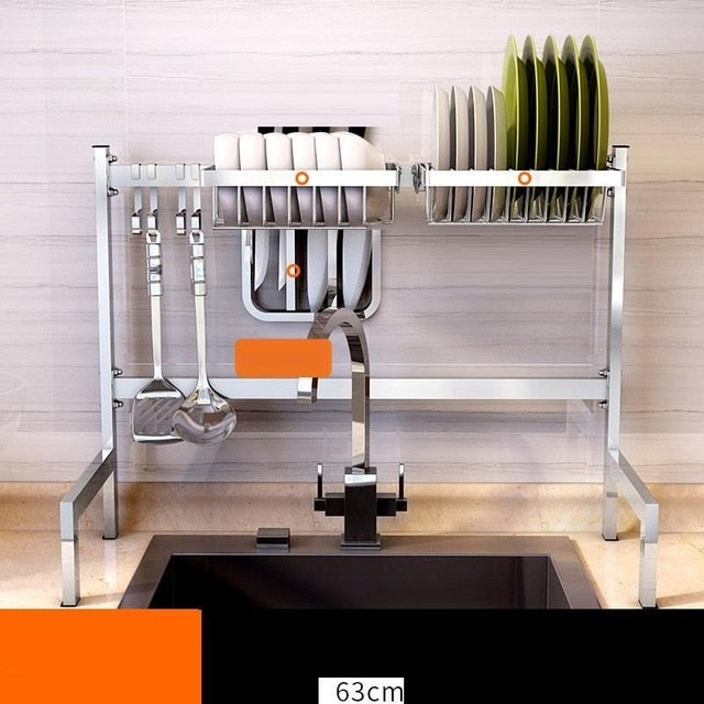 De Sink Accessories Cosina Almacenamiento Dish Drainer Stainless Steel Cocina Mutfak Rack Cozinha Cuisine Kitchen Organizer