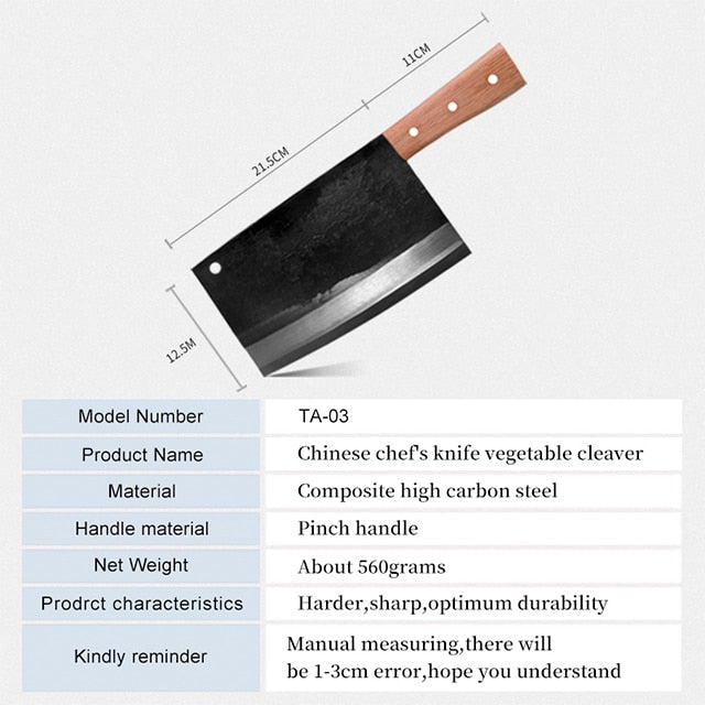 Deng knife High-grade handmade forged blade carbon steel kitchen knife Chinese chef knife vegetable cleaver kitchen knives