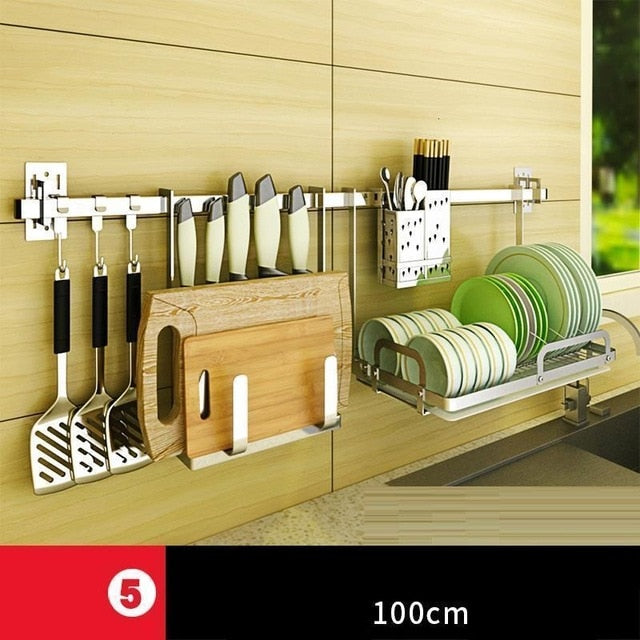 Dish Drainer Fridge Supplies Sink Organizer Stainless Steel Cocina Organizador Cozinha Cuisine Kitchen Storage Rack Holder