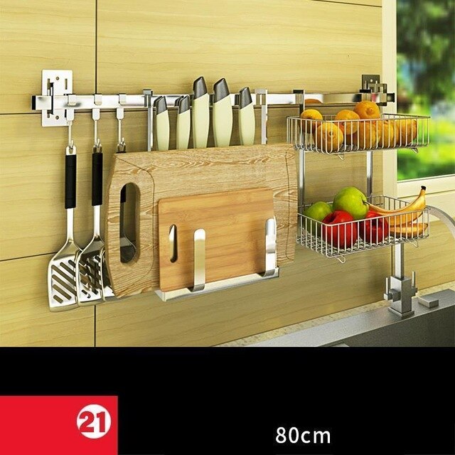 Dish Drainer Fridge Supplies Sink Organizer Stainless Steel Cocina Organizador Cozinha Cuisine Kitchen Storage Rack Holder