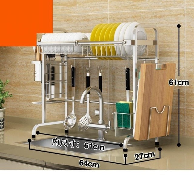 Drying Keuken Dish Drainer Organizadores De Especias Stainless Steel Organizador Rack Cocina Cuisine Mutfak Kitchen Organizer
