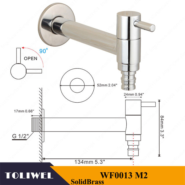 Extra Long Polished Chrome Laundry Bathroom Wetroom Kitchen Wall Mounted Sink Faucet Tap Spigot Bibcocks