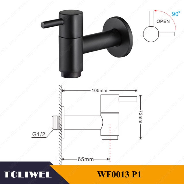 Extra Long Polished Chrome Laundry Bathroom Wetroom Kitchen Wall Mounted Sink Faucet Tap Spigot Bibcocks