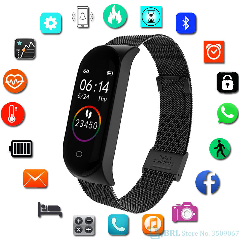 Fashion Stainless Steel Smart Watch Women Men Electronic LED WristWatch For Andriod Ios Smart Clock Female Male Sport Smartwatch