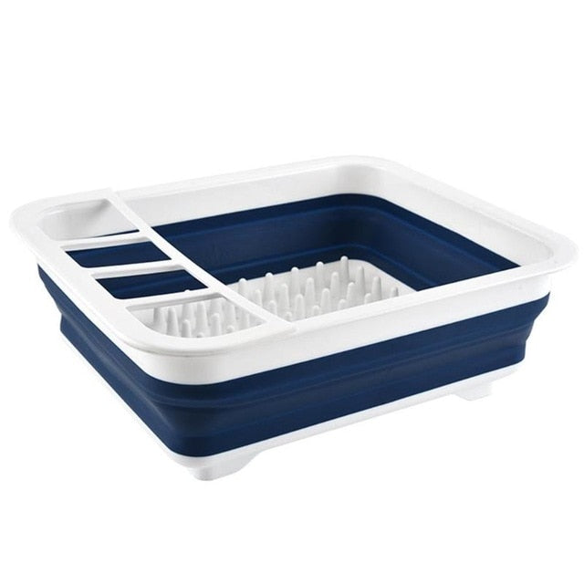 Foldable Dish Rack Kitchen Storage Holder Drainer Bowl Tableware Plate Portable Drying Rack Home Shelf Dinnerware Organizer