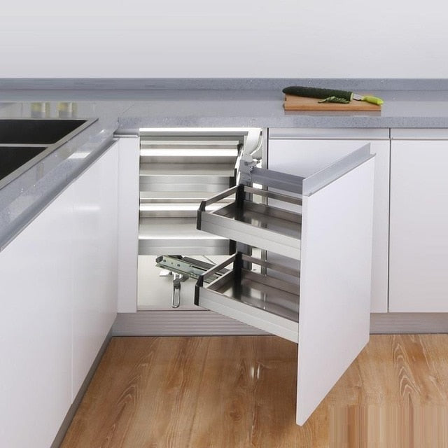 For Keuken Organizer Para Organizar Dish Cucina Cestas Corredera Stainless Steel Cuisine Rack Cozinha Kitchen Cabinet Basket
