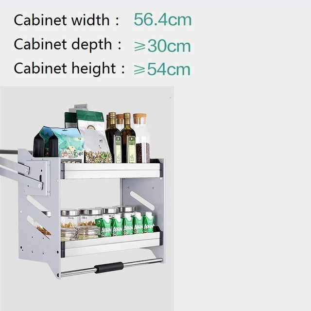 For Mutfak Malzemeleri And Rangement Cuisine Stainless Steel Hanging Rack Cozinha Organizer Kitchen Cabinet Storage Basket