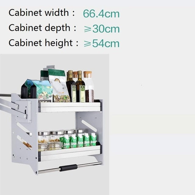For Mutfak Malzemeleri And Rangement Cuisine Stainless Steel Hanging Rack Cozinha Organizer Kitchen Cabinet Storage Basket