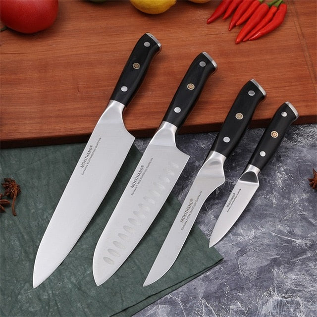 Japanese Kitchen Knives 8 inch Chef Knife Set Germany 1.4116 High Carbon Steel Santoku Fishing Sharp Cooking Knife Handmade