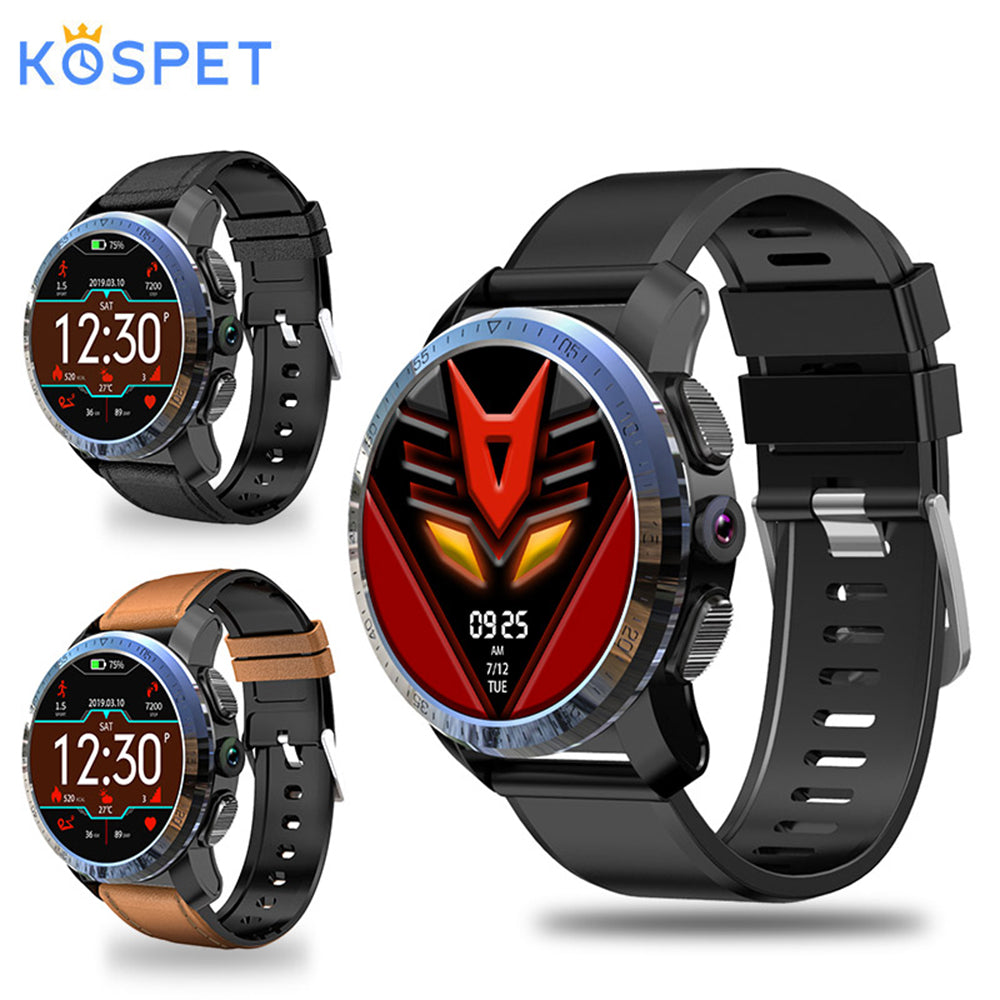 Kospet Optimus Pro Dual Systems 4G Smart Watch 3GB+32GB 8MP Camera GPS SIM 800Mah Battery Waterproof Android Smartwatch Phone