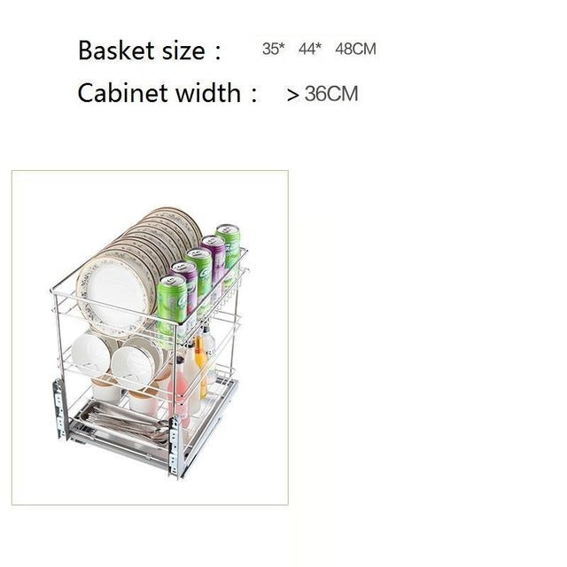Pantry Accessories Organizer Cucina Drainer Dish Stainless Steel Rack Cuisine Kitchen Cabinet Cestas Para Organizar Basket