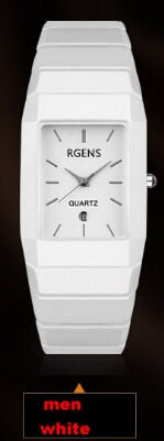 RGENS brand official ladies clocks woman wristwatches black 100% ceramic quartz square luxury womens watches 30m waterproof