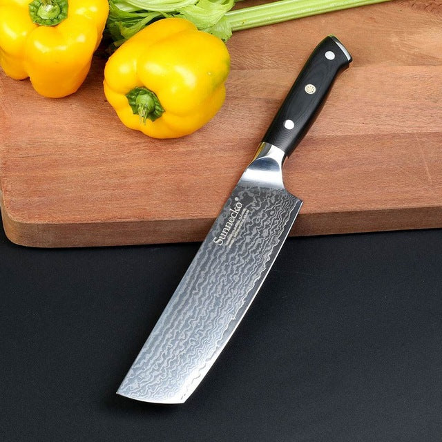 SUNNECKO Premium Chef Knife Japanese Kitchen Knives Sharp Utility Santoku Slicing Paring Cleaver Damascus Cut Knife G10 Handle