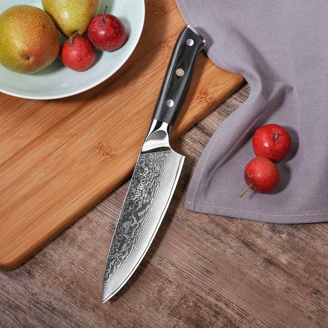 SUNNECKO Premium Chef Knife Japanese Kitchen Knives Sharp Utility Santoku Slicing Paring Cleaver Damascus Cut Knife G10 Handle