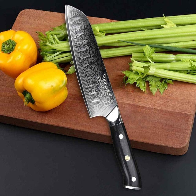 SUNNECKO Premium Chef Knife Japanese Kitchen Knives Sharp Utility Santoku Slicing Paring Cleaver Damascus Cut Knife G10 Handle