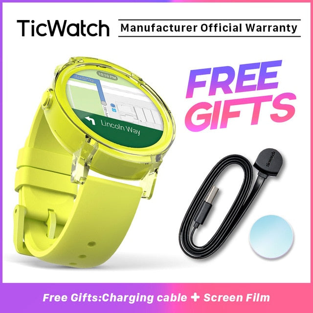 TicWatch E Shadow Black Smart Watch Bluetooth GPS Sport Watch Android&iOS compatible Google Play IP67 Waterproof Mobvoi Original
