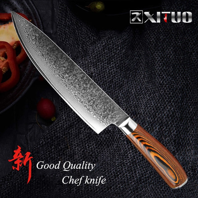 XITUO 5.5"inch Boning knife super sharp Japanese VG10 steel kitchen Damascus Utility knives Color wood handle Fish knife gift