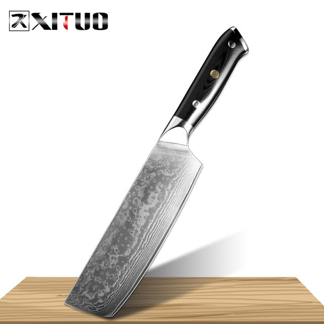 XITUO Kitchen Chef Knife Set VG10 Damascus Steel 67-story Slices Nakiri Kiritsuke Sushi Knife Bone Japanese Knife Cooking Tools