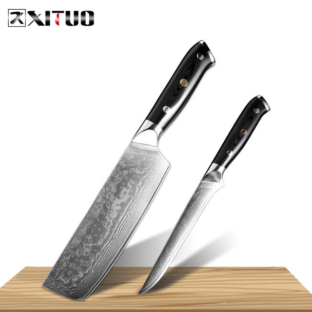XITUO Kitchen Chef Knife Set VG10 Damascus Steel 67-story Slices Nakiri Kiritsuke Sushi Knife Bone Japanese Knife Cooking Tools