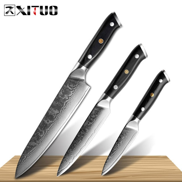 XITUO Kitchen Chef Knife Set VG10 Damascus Steel 67-story Slices Nakiri Kiritsuke Sushi Knife Bone Japanese Knife Cooking Tools