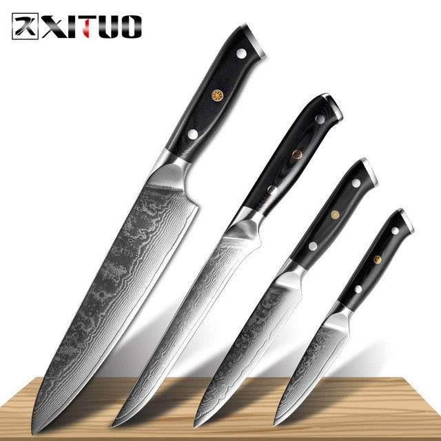 XITUO Kitchen Chef Knife Set VG10 Damascus Steel 67-story Slices Nakiri Kiritsuke Sushi Knife Bone Japanese Knife Cooking Tools