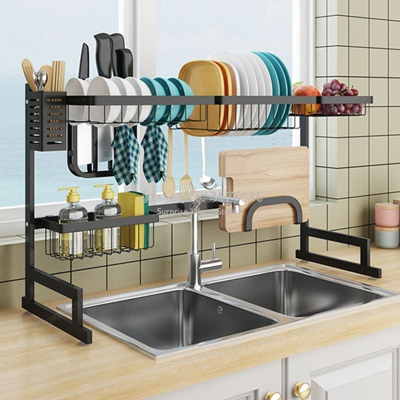 2019 New Kitchen Organizer Dishes Dryer Storage Rack Holder Kitchen Sink Sponge Holder Tableware Organizer Dryer Rack