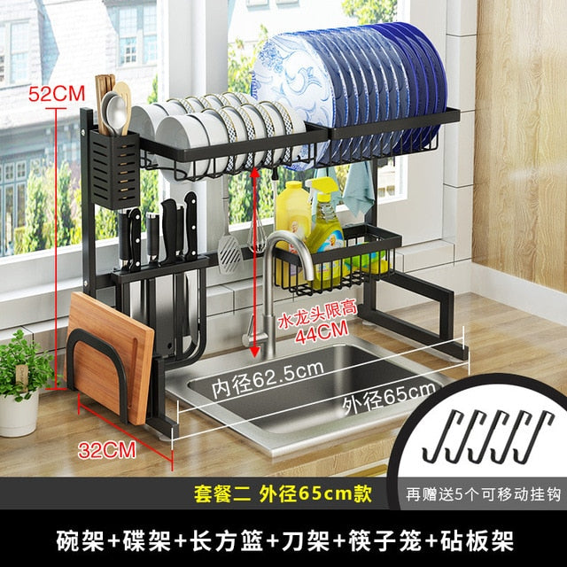2019 New Kitchen Organizer Dishes Dryer Storage Rack Holder Kitchen Sink Sponge Holder Tableware Organizer Dryer Rack