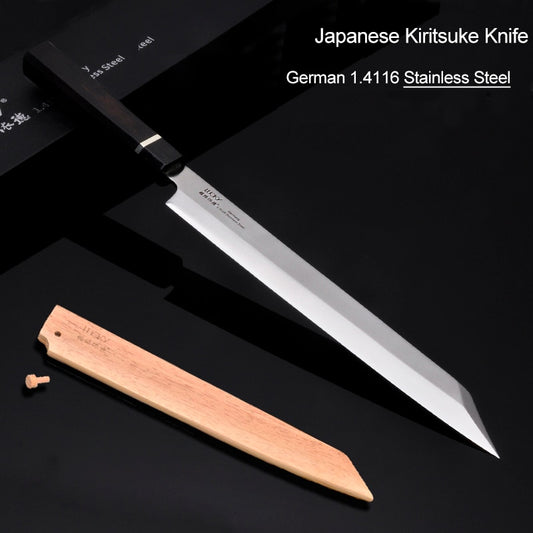 24 27cm Japanese Sushi Knife Kitchen German 1.4116 Stainless Steel Japan Fish Filet Salmon Sashimi Kiritsuke Cooking 5.1.2G