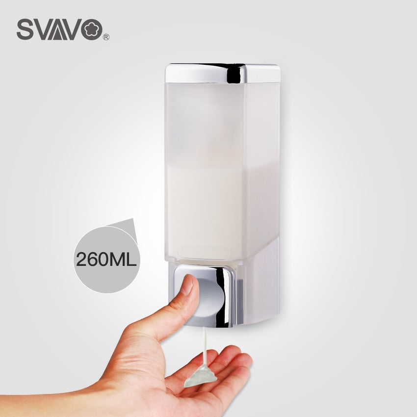 260ml Wall Mounted  Bathroom Hand Pressing Liquid Soap Dispenser White Chrome Manual Soap Dispenser For Kitchen