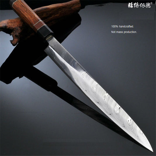 300mm Top grade Sashimi Knife Swedish Powder steel Damascus Steel RWL34 nature wood handle kitchen knives Japan Sushi knife 1G