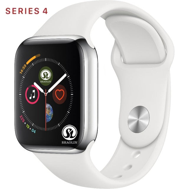 50%off Smart Watch Series 4 SmartWatch case for apple 5 6 7 iPhone Android Smart phone heart rate monitor pedometor (Red Button)