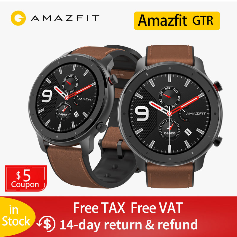 Amazfit GTR 47mm Smart Watch Xiaomi Huami 5ATM Waterproof Sports Smartwatch 24 Days Battery Music Control With GPS Heart Rate