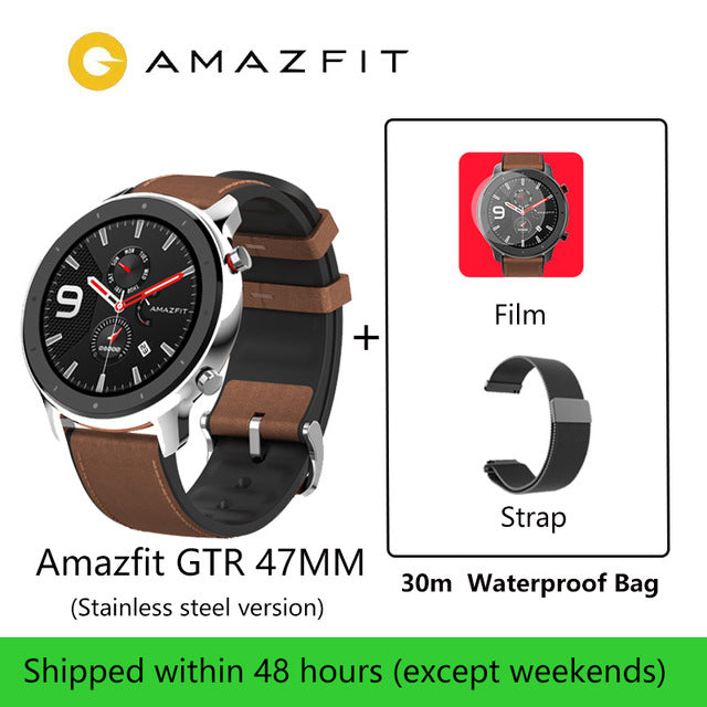 Amazfit GTR 47mm Smart Watch Xiaomi Huami 5ATM Waterproof Sports Smartwatch 24 Days Battery Music Control With GPS Heart Rate