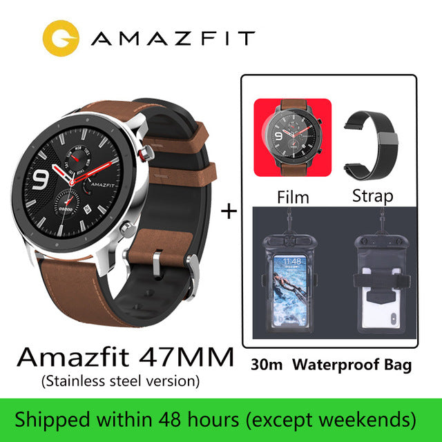 Amazfit GTR 47mm Smart Watch Xiaomi Huami 5ATM Waterproof Sports Smartwatch 24 Days Battery Music Control With GPS Heart Rate