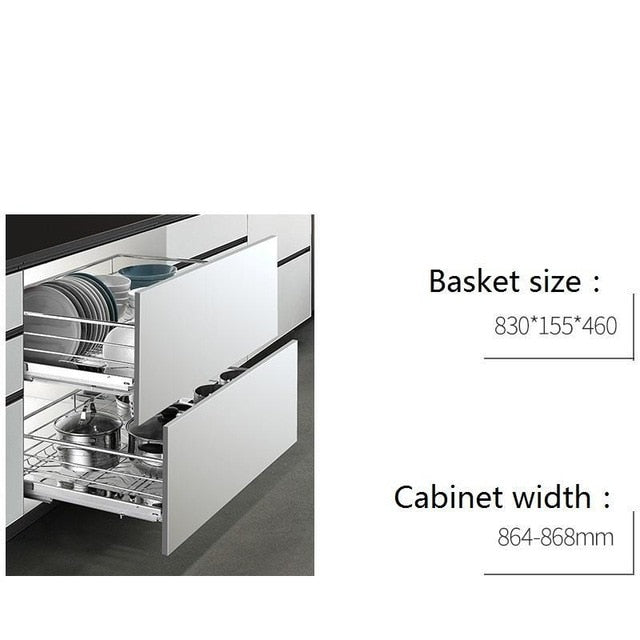 And Cupboard Drawer For Dish Drainer Organizador Stainless Steel Cocina Cuisine Organizer Kitchen Cabinet Storage Basket