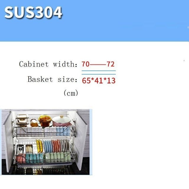 And Storage Organizador Armario Cocina Stainless Steel Cuisine Organizer Cozinha Kitchen Cabinet Cestas Para Organizar Basket