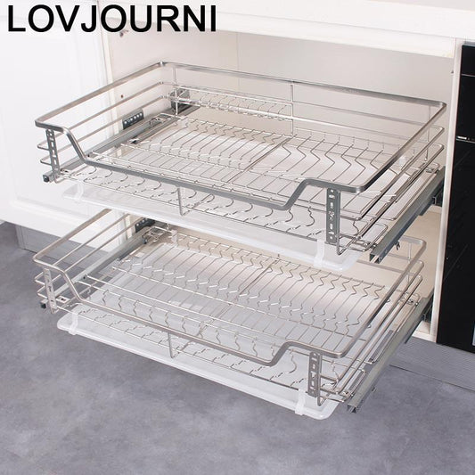 Armario Cocina And Storage Drawer For Stainless Steel Organizer Rack Cuisine Kitchen Cabinet Cestas Para Organizar Basket