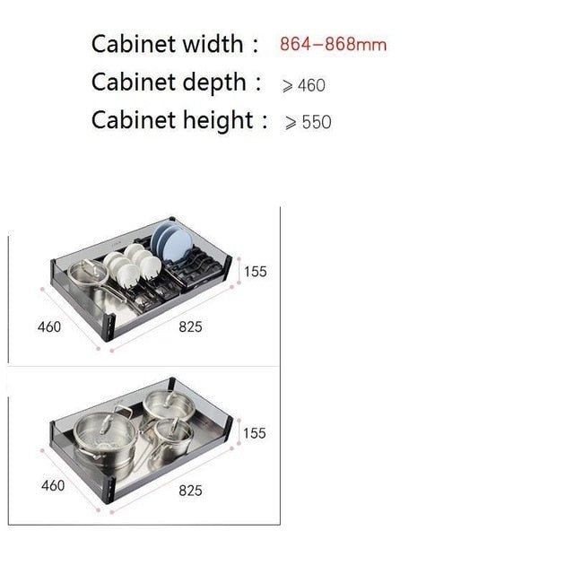 Armario Platos Despensa Gabinete Dish Organizer Stainless Steel Cocina Cozinha Rack Kitchen Cabinet Cestas Para Organizar Basket