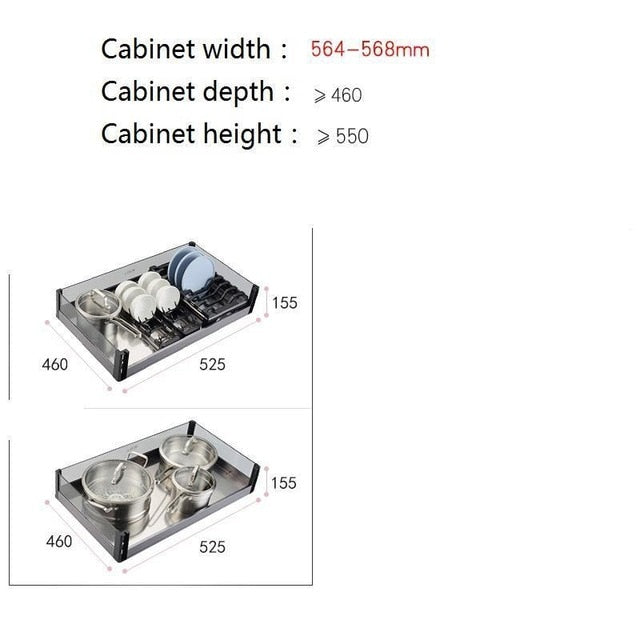 Armario Platos Despensa Gabinete Dish Organizer Stainless Steel Cocina Cozinha Rack Kitchen Cabinet Cestas Para Organizar Basket