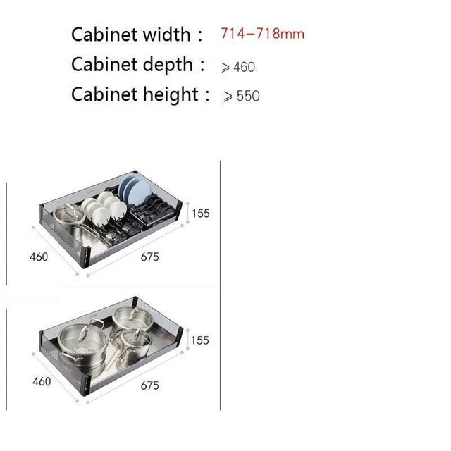 Armario Platos Despensa Gabinete Dish Organizer Stainless Steel Cocina Cozinha Rack Kitchen Cabinet Cestas Para Organizar Basket