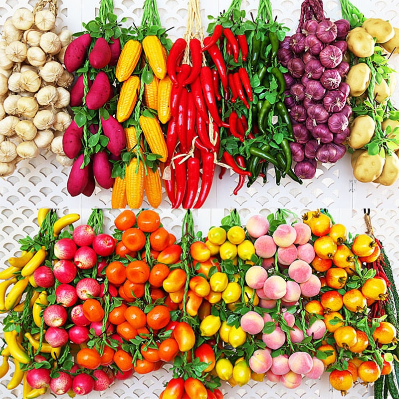 Artificial Simulation Food Vegetables Fruit PU Red Pepper Fake Lemon Vegetables For Home Restaurant Kitchen Garden Art Decor