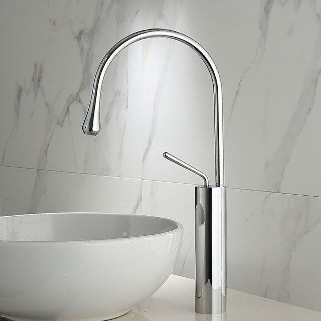 Brushed Golden Basin Faucet Single Lever 360 Rotation Spout Brass Mixer Tap For Kitchen Hot Cold Water Bathroom Basin Water Sink