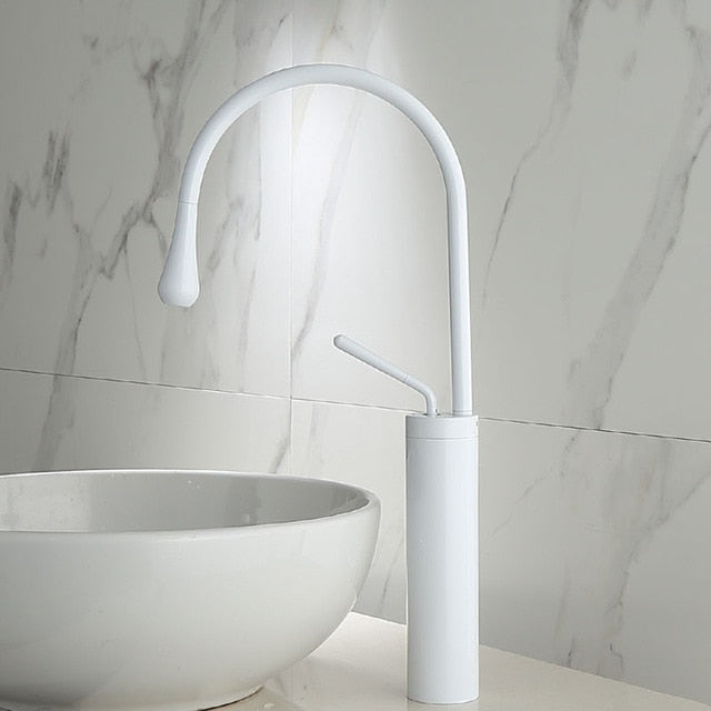 Brushed Golden Basin Faucet Single Lever 360 Rotation Spout Brass Mixer Tap For Kitchen Hot Cold Water Bathroom Basin Water Sink