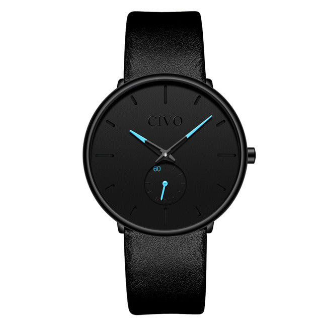 CIVO Fashion Watch Men Waterproof Slim Mesh Strap Minimalist Wrist Watches For Men Quartz Sports Watch Clock Relogio Masculino
