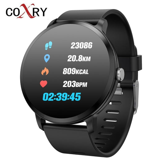 COXRY Sports Watches Mens Smart Watch Men Waterproof IP67 Tempered Glass Fitness Tracker Heart Rate Monitor Pedometer Smartwatch